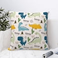 thumbnail image 4 of Pofeuu Childish Dinosaur Print Double-sided plush pillowcase Square Throw Pillow Covers Pillows Cover for Living Room Bedroom Sofa Couch Cushion Cover（No pillow core）-26"x26", 4 of 7