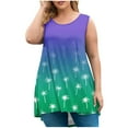 thumbnail image 3 of QIUOMBBP Women’s Oversize Tank Top Summer Loose Plus Size Comfy Loungewear Sleeveless Crew Neck Gradient T-Shirts Sky Blue XXXXXL, 3 of 6