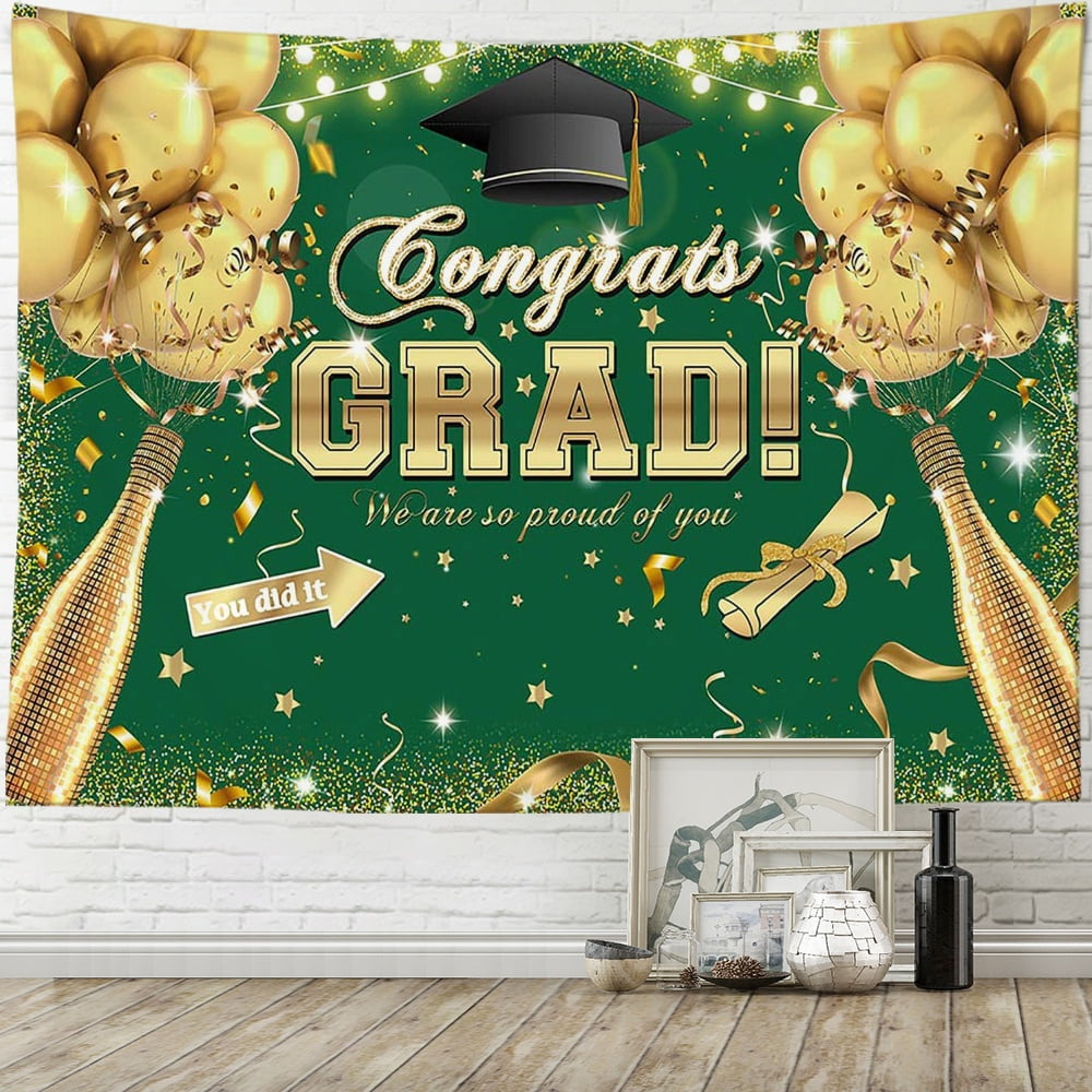 Graduation Party Decorations Backdrop for School Photography Congratulations Congrats Grad Class