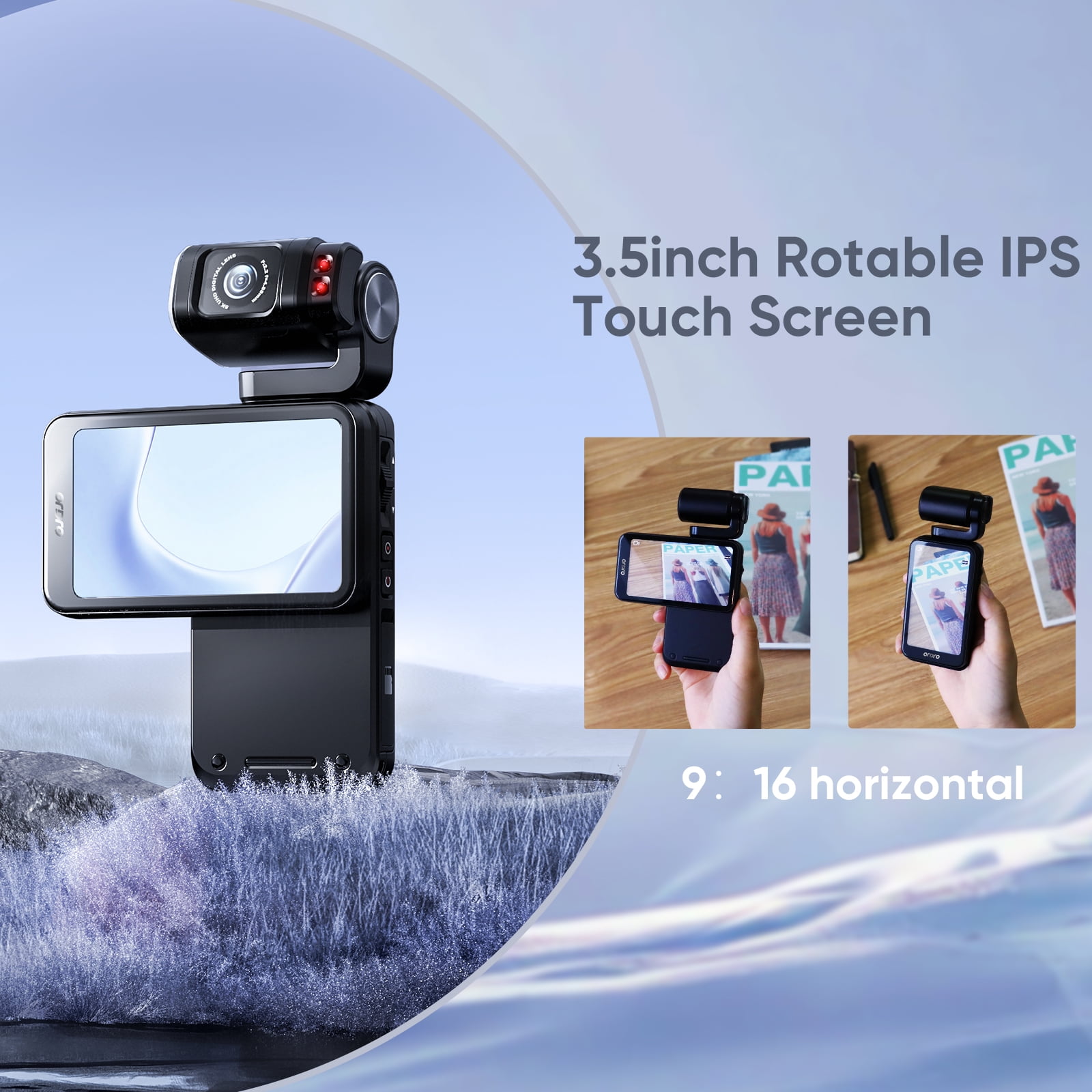 ORDRO M3 Vlog Creators Combo 5K 30FPS Pocket Camera 48MP Photo 3.5” Rotatable Screen Video Camera