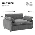 thumbnail image 3 of Jopath 50" Oversized Single Sofa Chair,Chenille Accent Chair with Wide and Deep Seat,Upholstered Armchair Lounge with Pillows for Living Room,Apartment,Bedroom,Gray, 3 of 13