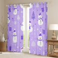 thumbnail image 2 of Feelyou Christmas Snowman Black Out Curtains, Winter Wonderland Landscape Curtains Pack of 2 (42x63 Each), Purple Xmas Gift Bedroom Curtains, Luxury Bedroom Decor, 2 of 5