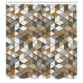 thumbnail image 2 of Ambesonne Geometric Shower Curtain, Abstract Retro Modern Art, 69"Wx75"L, White Caramel, 2 of 4