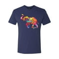 thumbnail image 2 of Wild Bobby, Colorful Walking Good Luck Elephant Animal Lover Mens Premium Tri Blend T-Shirt, Vintage Navy, Medium, 2 of 3