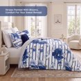 thumbnail image 3 of Regency Heights Twin/Twin XL Comforter Sets, 3-Piece Floral Bedding Sets for All Season, Navy Blue Stripped Comforter Set with Dec Pillow, 3 of 9