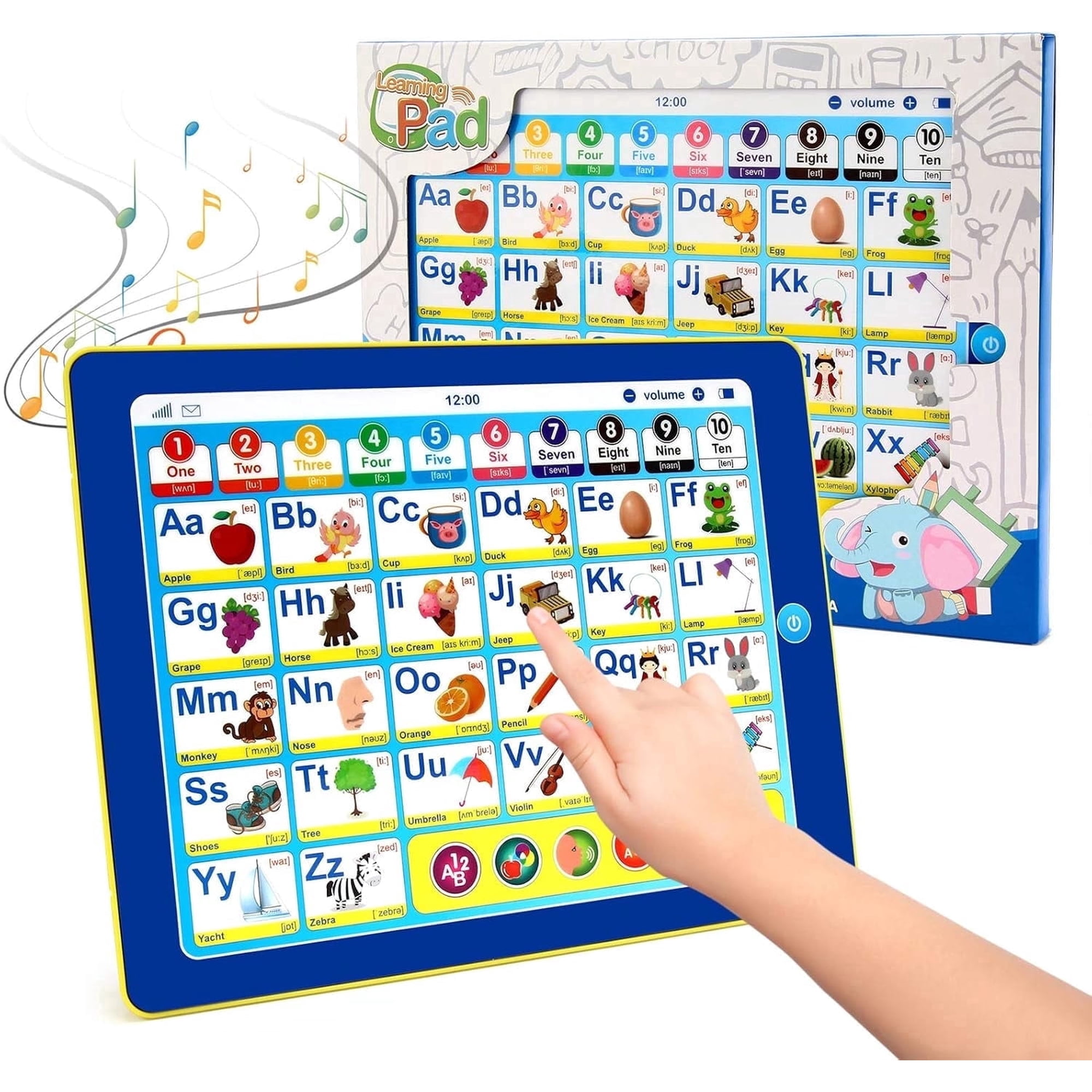 Learning Tablet for Toddlers 1-3, Montessori Speech Musical Therapy Toys Early Development for Boys Girls Ages 1 2 3, Birthday Gifts Learning Toys for Kids 1 2 3 4 Year Old