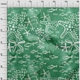 thumbnail image 3 of oneOone Cotton Poplin Twill Green Fabric Starfish & Fish Diy Clothing Quilting Fabric Print Fabric By Yard 56 Inch Wide, 3 of 6