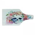 thumbnail image 1 of Skull Cutting Board, Funny Colorful Floral Head Victorian Style Dead Skeleton Graphic Artwork Print, Decorative Tempered Glass Cutting and Serving Board, in 3 Sizes, by Ambesonne, 1 of 2
