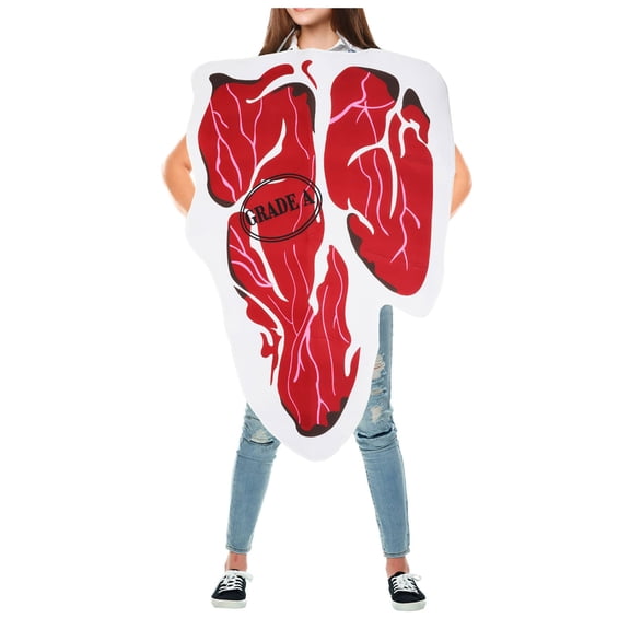YUEHUA Christmas Halloween Steak Outfit Adult Stage Performance Holiday Party Dress Up for Women Men Soft Comfortable