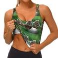 thumbnail image 4 of Fotbe Australian White Tree Frog Sitting on Branch Pattern Womens' Sports Bra Longline Wirefree Padded with Medium Support Sports Moisture-Wicking Workou Vest,Tank Top-Large, 4 of 9