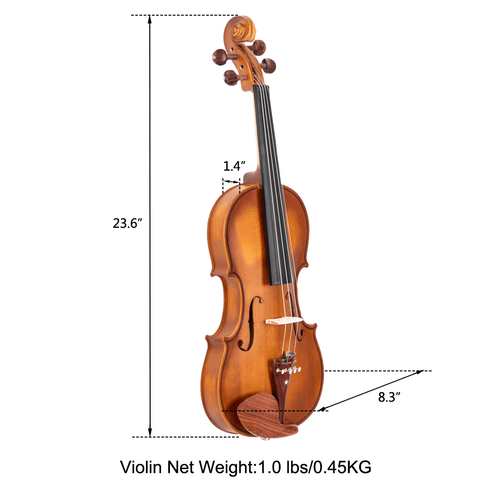 Tcbosik 4/4 Acoustic Violin with Turner for Beginners, Fiddle Beginner Kit with Bow, Case, Rosin, Strings, Shoulder Rest, Natural