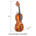 thumbnail image 6 of Tcbosik 4/4 Acoustic Violin with Turner for Beginners, Fiddle Beginner Kit with Bow, Case, Rosin, Strings, Shoulder Rest, Natural, 6 of 11