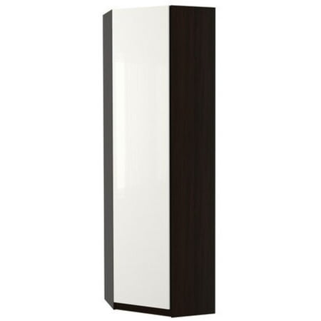 Ikea Corner Wardrobe Black Brown Fardal High Gloss White