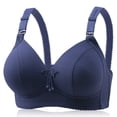 thumbnail image 2 of Gyexs Women Casual Striped Bralette Comfortable Breathable Non Padded Wireless Adjustable Everyday Bra, Dark Blue, Size 40, 2 of 8