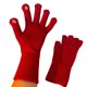thumbnail image 4 of Guantes de invierno de dos dedos, largos y cómodos, de polar acrílico, para exterior e interior, de color puro, en rojo, 4 of 8