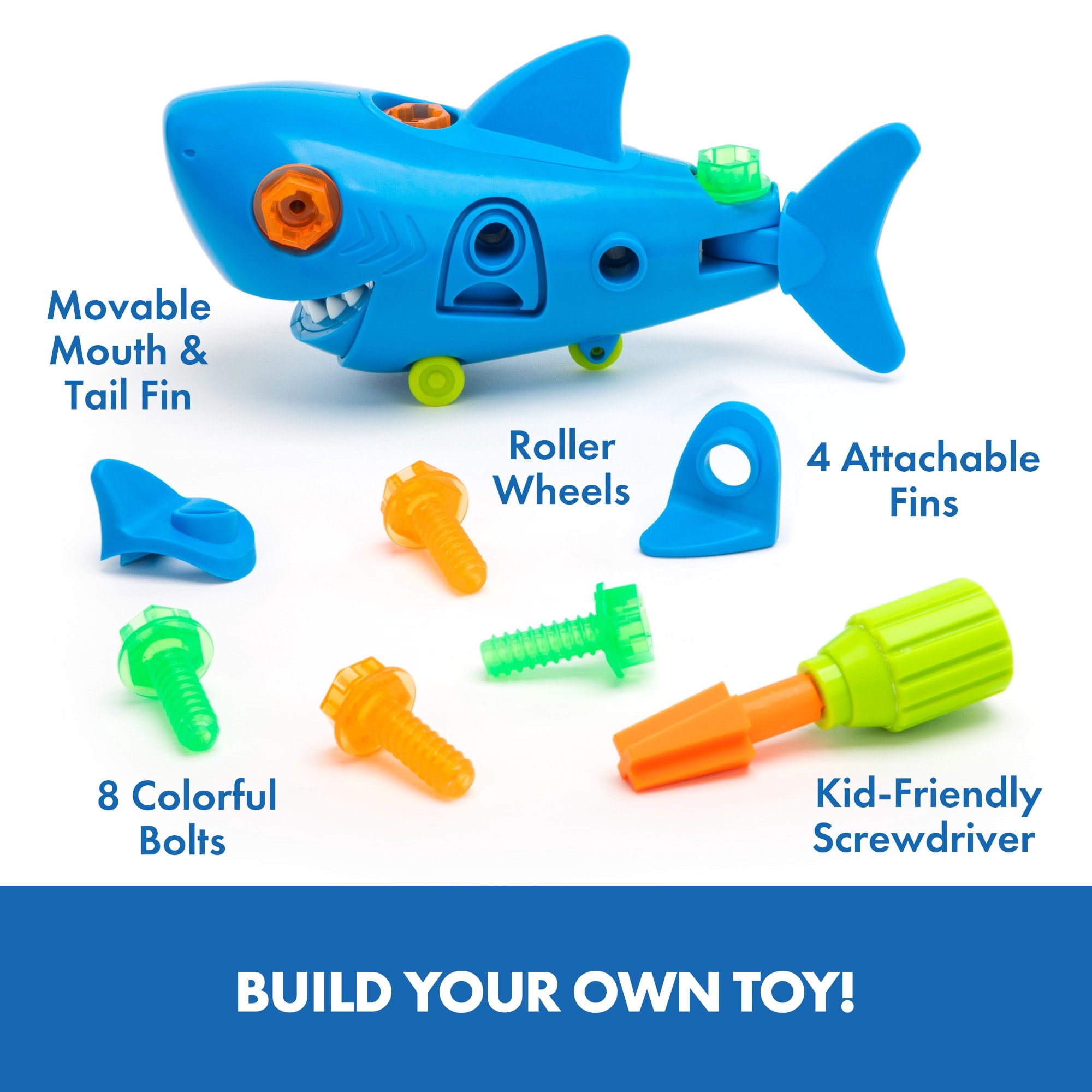 Educational Insights Design & Drill Shark, Kids Tool Set, Construction Toys for Boys and Girls Ages 3+