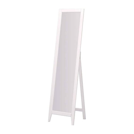 Solid Wood Frame Mirror - Peta White Solid Wood Frame Contemporary Rectangle Floor Standing Mirror 15 x 59