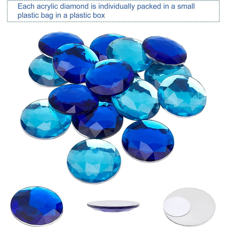 Syntego 40 x Self Adhesive Royal Blue Round Diamante Rhinestones Acrylic Crystals Stick on Gems Card Making Embellishments for Crafts