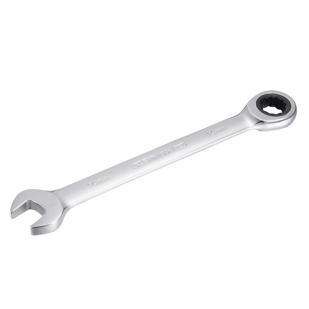 Metric 14mm Box Open Ended Ratchet Combination Wrench Chrome Finish, Cr