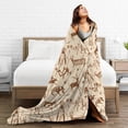 thumbnail image 5 of DouZhe Ultra-Soft Micro Fleece Lightweight Flannel Bed Blanket, Central Asian Rock Paintings Print Cozy Warm Throw Blankets, 60"x50", 5 of 7