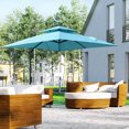 thumbnail image 2 of Outsunny Parasol Déporté de Patio 10 Pieds x 10 Pieds, Parasol Carré à Double Toit avec Rotation à 360°, 5 Angles d'Inclinaison Réglables, Housse de Parasol, Mât et Baleines en Aluminium, Bleu Pâle, 2 of 10