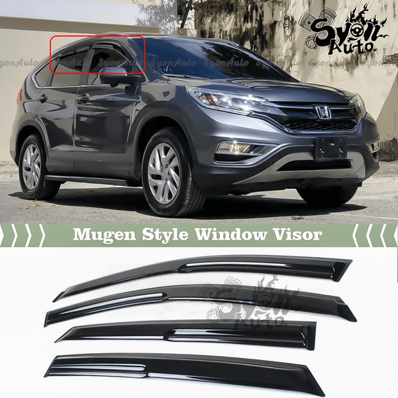 Fits 2012-2016 Honda CRV CR-V JDM Mugen Style Window Visor Rain Guard Deflector
