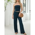thumbnail image 5 of Two Piece Sets For Women Summer Outfits Lounge Sets Striped Tube Top And Pants Matching Sets Beach Vacation Travel, 5 of 10