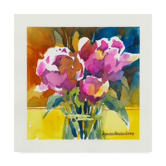 Trademark Fine Art 'Stylish Dark Pink' Canvas Art by Annelein Beukenkamp