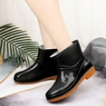 thumbnail image 3 of KaLI_store Water Shoes Women's Short Ankle Rain Boots Lightweight Chelsea Rain Boots Rubber Waterproof Booties,Black, 3 of 5