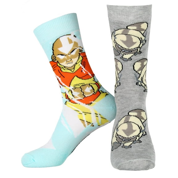 Avatar The Last Airbender Aang and Appa Character Adult Crew Socks 2 Pair