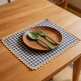 thumbnail image 1 of EGNMCR Plaid Placemat And Set Decorative Table Mat 30x40cm Rectangular Lace Placemat plaid placemat, 1 of 6