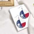 thumbnail image 4 of Leather Dangle Round Earrings For Women Texas Flag Circle Earrings Drop Jewelry, 4 of 6