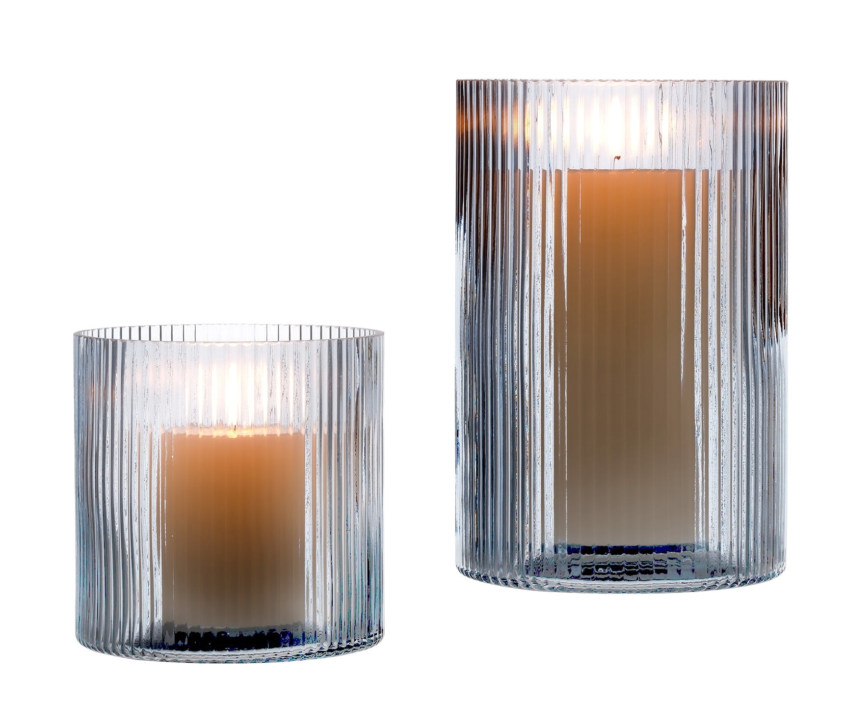 Better Homes & Gardens Blue Glass Ribbed Hurricane Candleholder, 8", Large, Living Room
