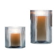 thumbnail image 4 of Better Homes & Gardens Blue Glass Ribbed Hurricane Candleholder, 8", Large, Living Room, 4 of 6