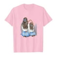 thumbnail image 4 of T-shirts Filles Mode Imprimé Col Rond Manches Courtes Amples Loisirs Hauts Filles Rose 8-9 Ans, 4 of 4