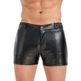 thumbnail image 2 of Ceisia Men's Gift Tight Shiny Fashion Shorts High Stretch Nylon Spandex Mid-Rise Elastic Waist Button Waist Shorts, 2 of 6
