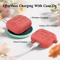 thumbnail image 4 of MATEPROX Flower Design Compatible with AirPods Pro 3 Case with Keychain/Hand Strap, Pro 3rd Generation[2025] Silicone Protective Headphone Cover Support Wireless Charging-Red, 4 of 8