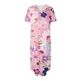 thumbnail image 4 of Vestido de Manga Corta para las Mujeres, Vestido Casual de Cuello en V de Bolsillo de Impresión de Moda Sexy Hecho de Poliéster Ligero para el Verano, Vestido de Verano para las Mujeres, 4 of 5