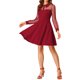 thumbnail image 1 of INSPIRE CHIC Vestido de fiesta con cuello retro y mangas de malla transparente para mujer rojo XS, 1 of 5