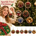thumbnail image 4 of 6-Pack DIY Christmas Ornaments Kit, No Glue Pearl Sticker Art Set, 3 Inch Round Plastic Baubles with Applicator, Easy Holiday Crafts for Kids Adults Family Tree Decoration Gifts, 4 of 4