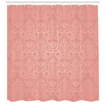Peach Shower Curtain Lace Style Background With Antique Wedding