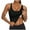 #02Black, variant on Women U Neck Tank Tops with Built in Bra Gym Yoga Athletic Camisole Sleeveless Spaghetti Strap Basic Crop Top White M