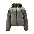 thumbnail image 4 of Therapy Women's Warm Ladies Oversized Puffer Down Long Sleeve Jacket With A Hood And Zip-Grey-Large, 4 of 4