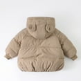 thumbnail image 3 of Toddler Baby Winter Down Coat Cute Bear Ear Hooded Jacket Full Zip Up Snowsuit Lightweight Puffer Padded Jacket Children's Winter Coat 5-6 Years, 3 of 4