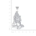 thumbnail image 2 of 925 Sterling Silver Mens Praying Hands Symbol Religious Charm Pendant 66.4x34.4mm Wide Necklace for Men, 2 of 2