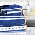 thumbnail image 4 of Freshee 8-Piece Bath Set, Navy Stripe/Navy Solid - Featuring Intellifresh Antimicrobial Technology, 4 of 6