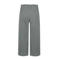 thumbnail image 3 of IDALL Linen Pants Women Wide Leg Pants Woman Women Linen Wide Leg Pants Casual Loose High Waist Beach Haren Pants Pockets Lounge Pants Women Summer Pants Gray 2XL, 3 of 7