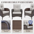 thumbnail image 6 of Gymojoy Brown PE Wicker 7 Piece Patio Furniture Set with Fire Pit Table, All Weather Outdoor Swivel Chair PE Rattan, Patio Conversation Sets with Cushions and Glass Coffee Table, Beige, 6 of 14