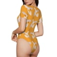 thumbnail image 3 of Balery Women'Sflying Ducks Crew Neck Round Neck Short Sleeves Slim Fit Casual Basic Extender Bodysuit Daily Jumpsuit T Shirts-Xx-Large, 3 of 9