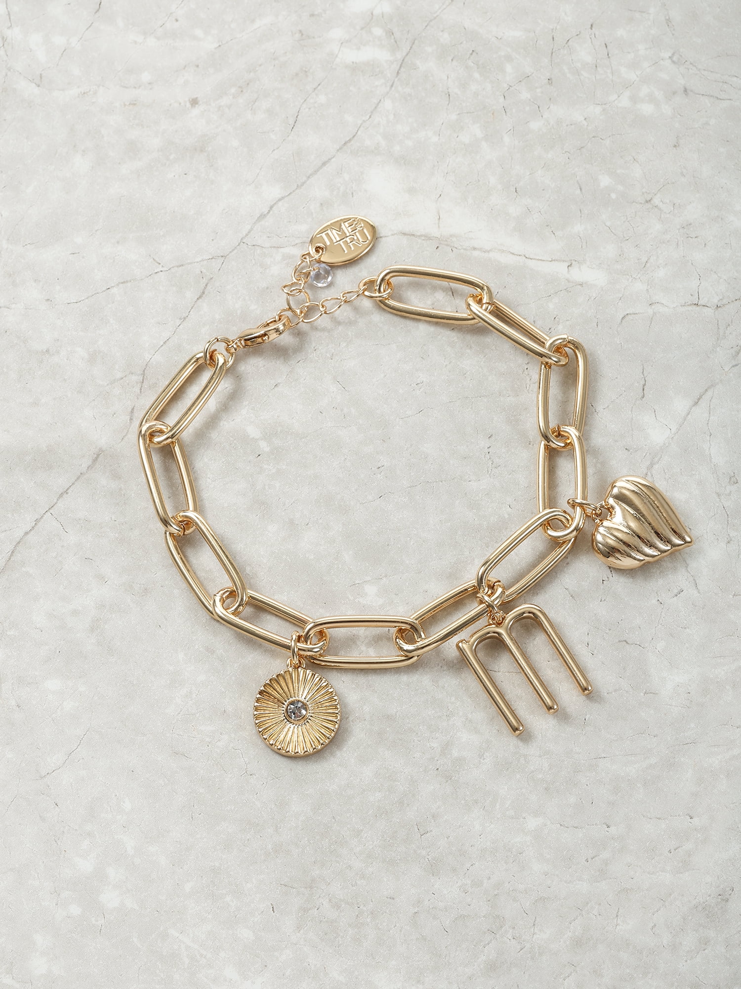 Time and Tru Goldtone Initial Charm Bracelet, Initial M